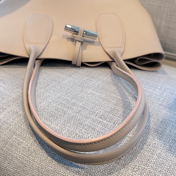 LONGCHAMP Roseau Large Leather Shoulder Tote-light pink (cert of authenticity) - Picture 7 of 17